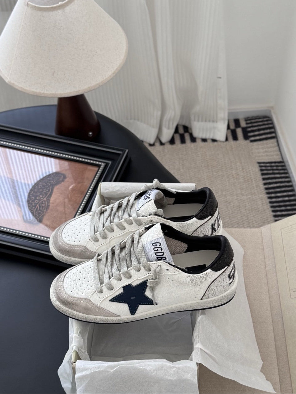 GDGS Ballstar White Blue Star Back Grey