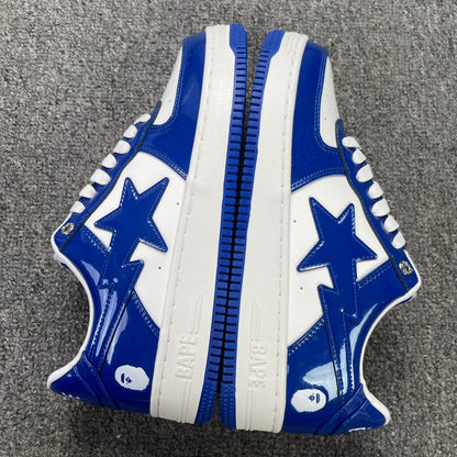 Bape STA Low Patent Leather White Blue