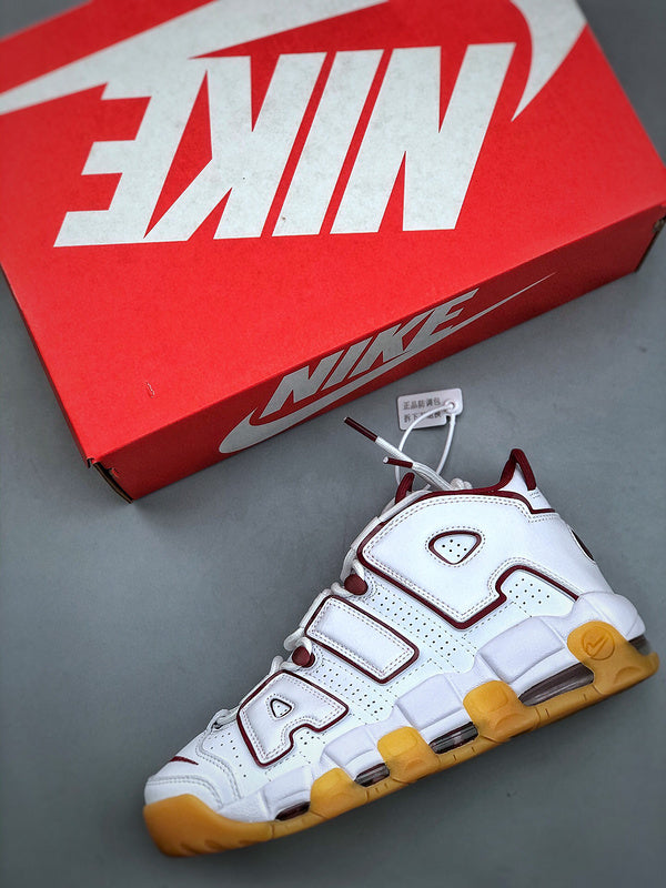 Uptempo White Team Red Gum