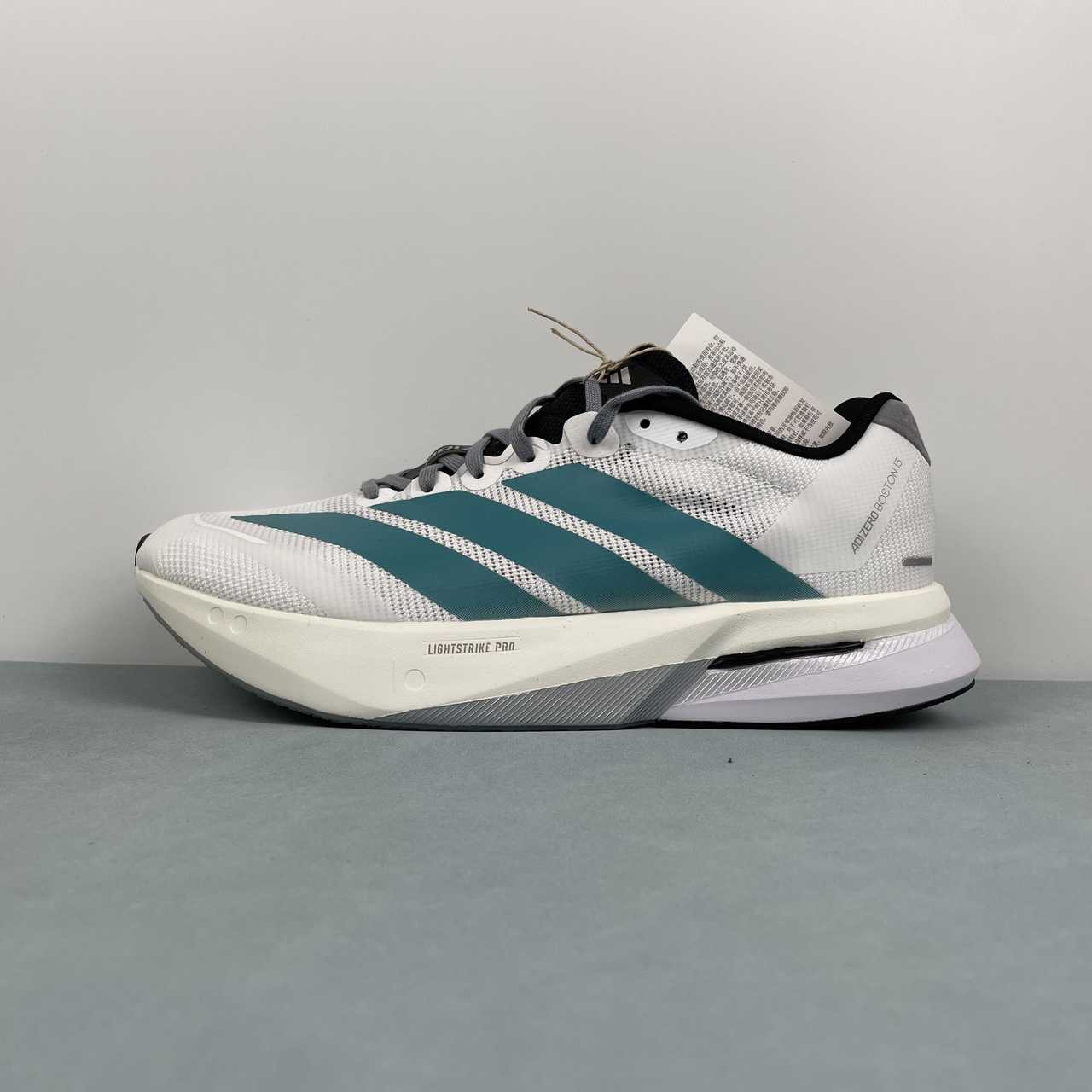 Adizero Boston 13 White Cyan Black
