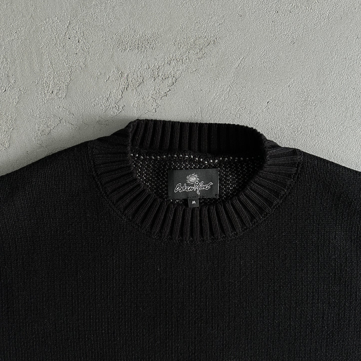 knit sweater-bone black