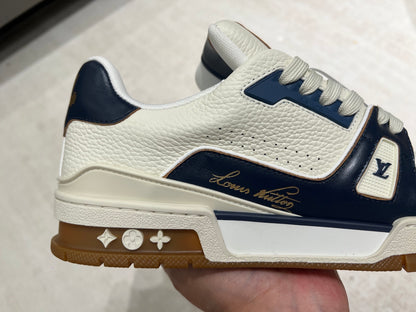 Trainer White and Navy Blue