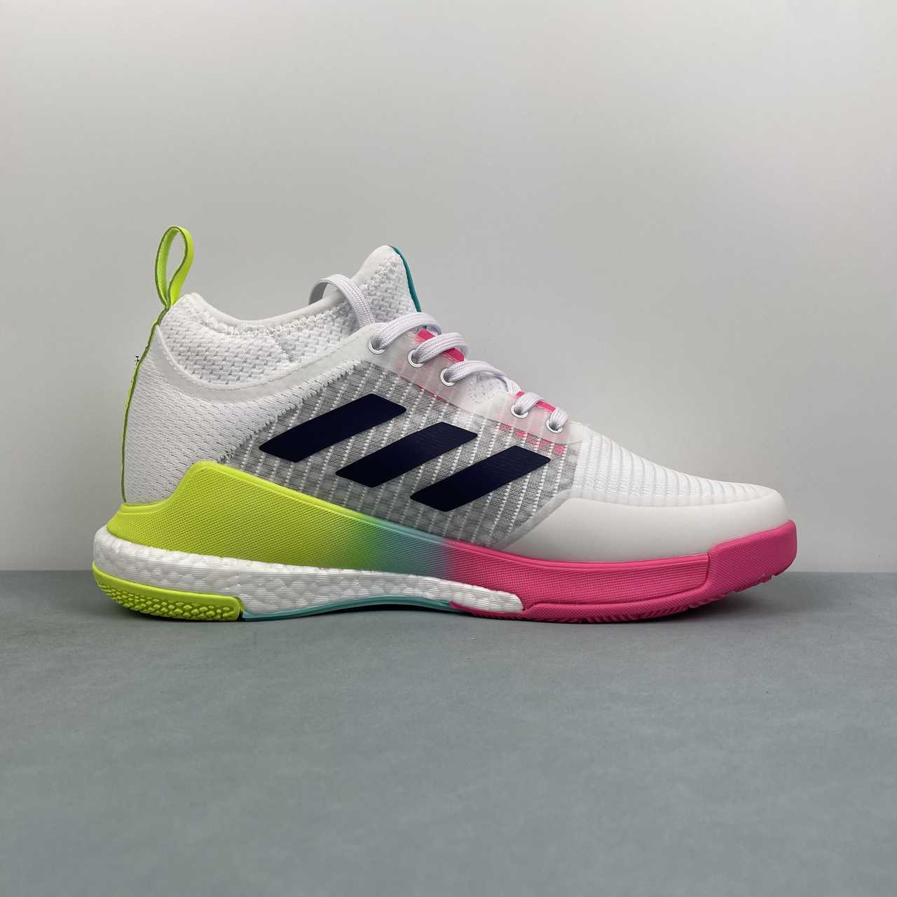 AD CrazyFlight Mid White Rose Fluorescente Green