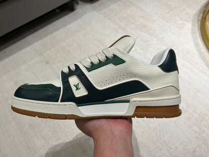 Trainer White and Dark Green