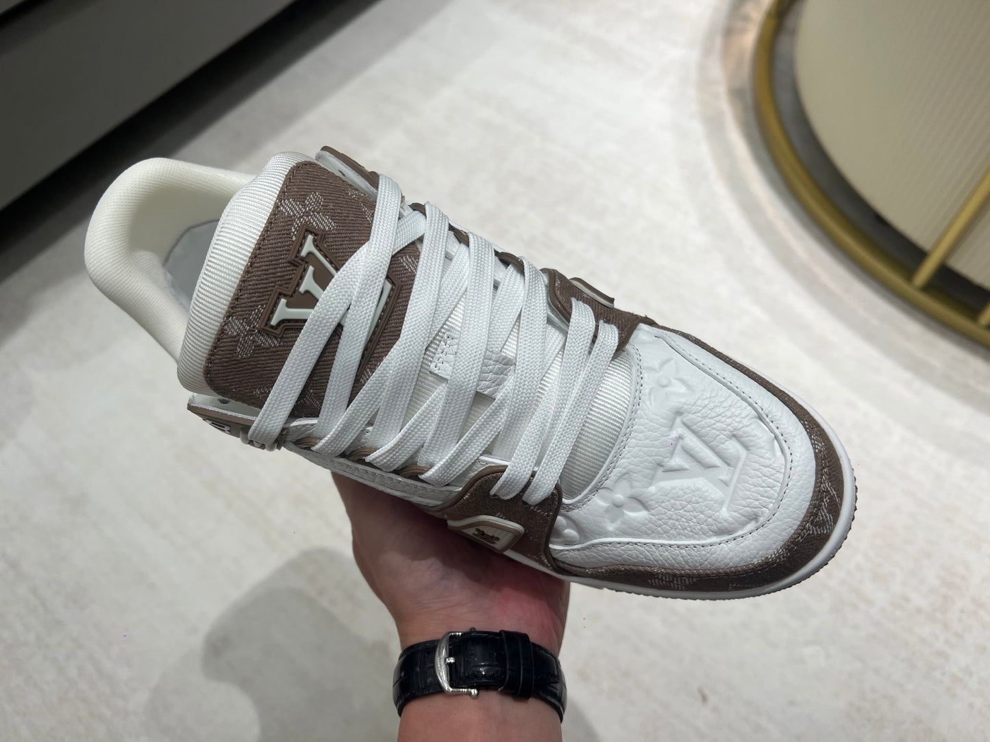 Trainer White and Brown