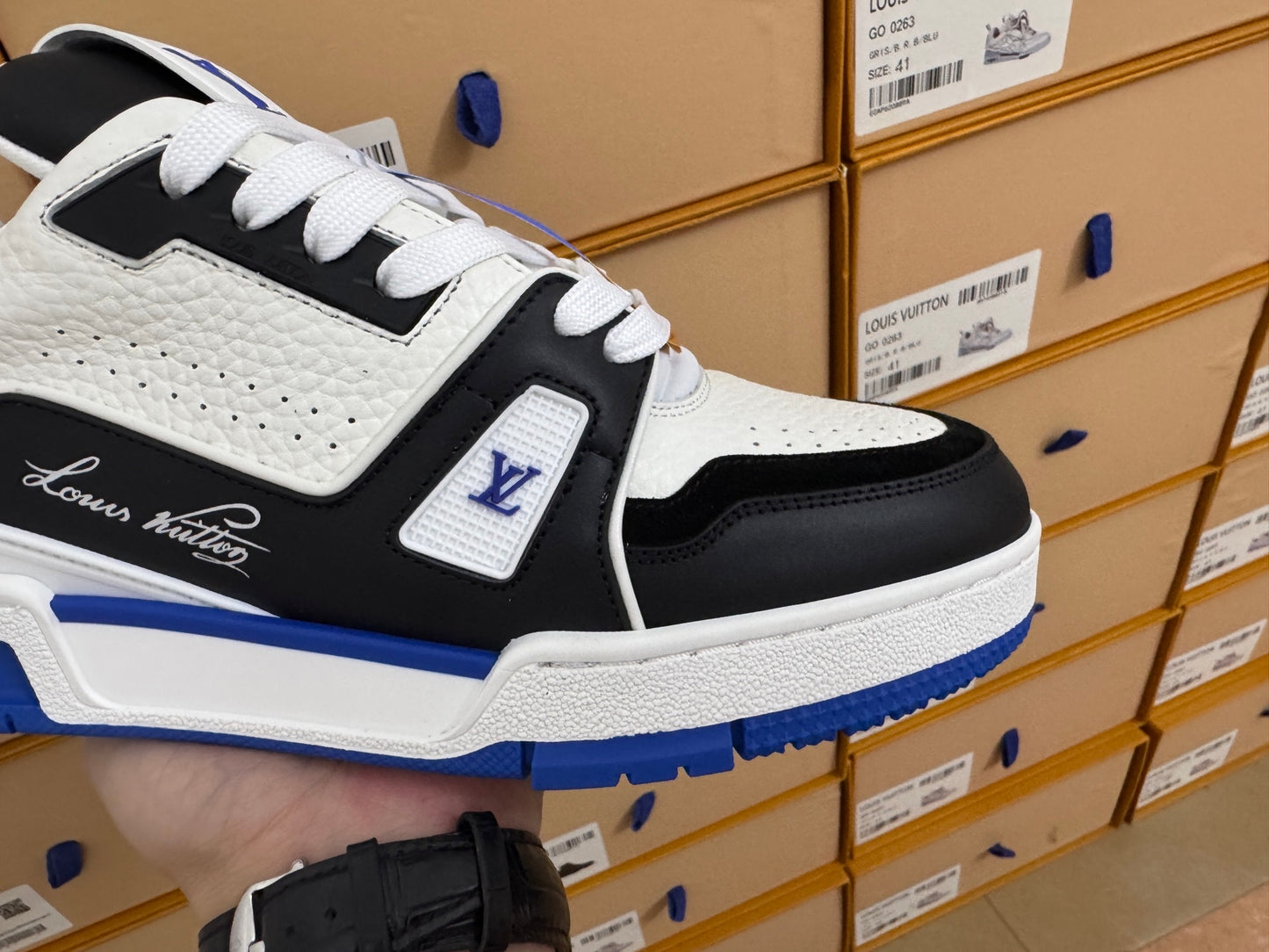 Trainer White and Blue