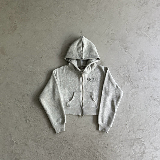BPM Women's basics cropped zip up hoodie
