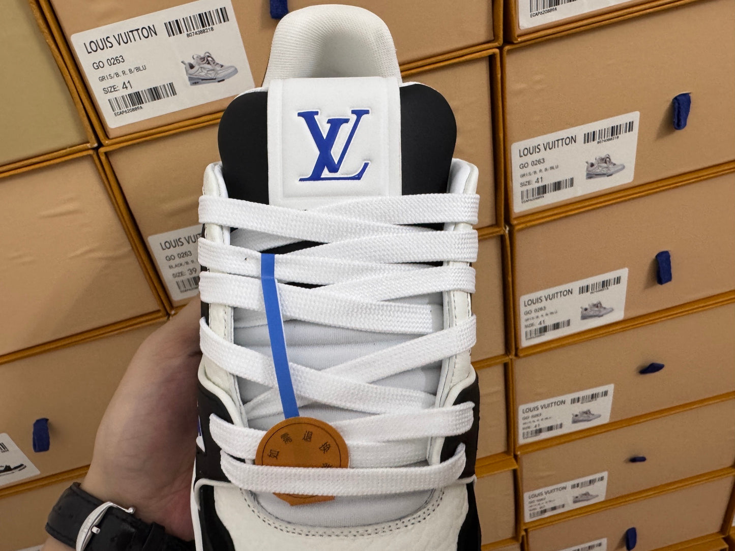 Trainer White and Blue