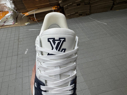 Trainer White and Navy Blue