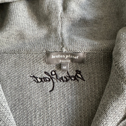 bpm knit zip up hoodie -grey
