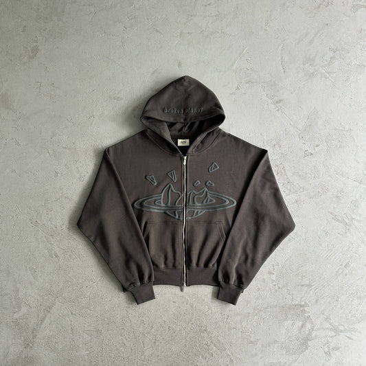 zip up hoodie -black