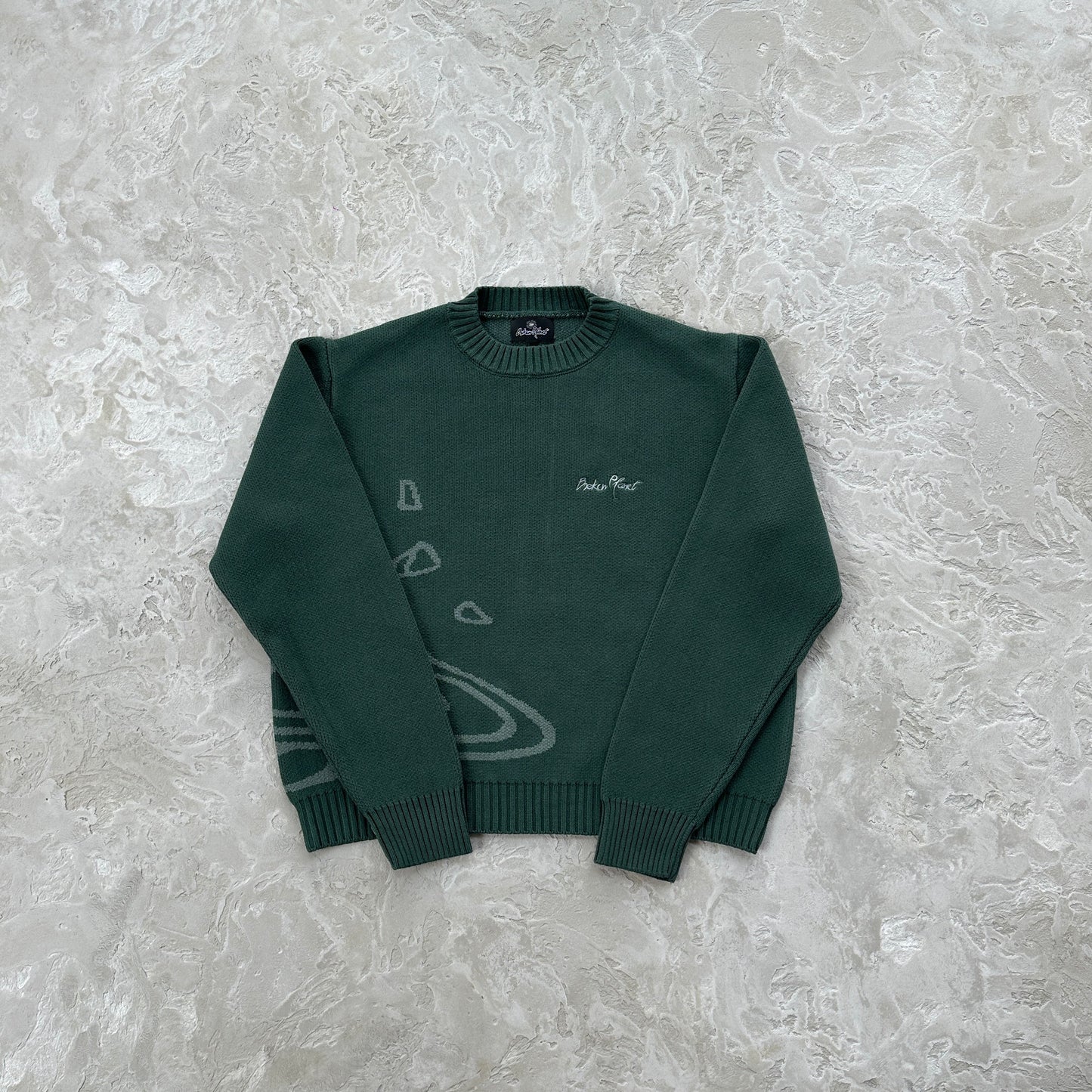 knit sweater-forest green