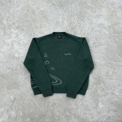 knit sweater-forest green