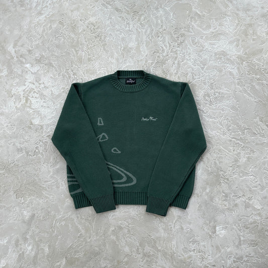 knit sweater-forest green