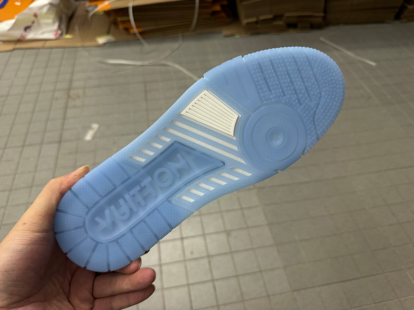 Trainer White and Navy Blue