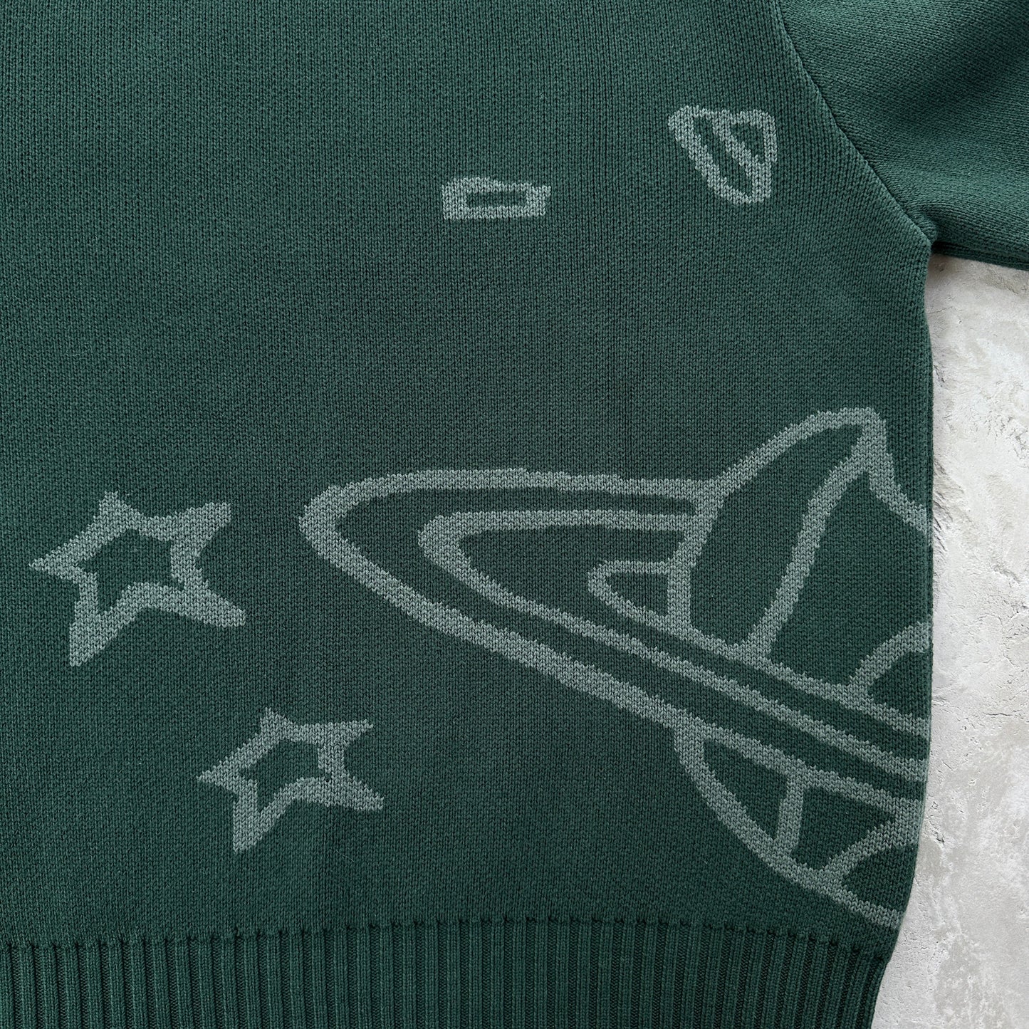 knit sweater-forest green