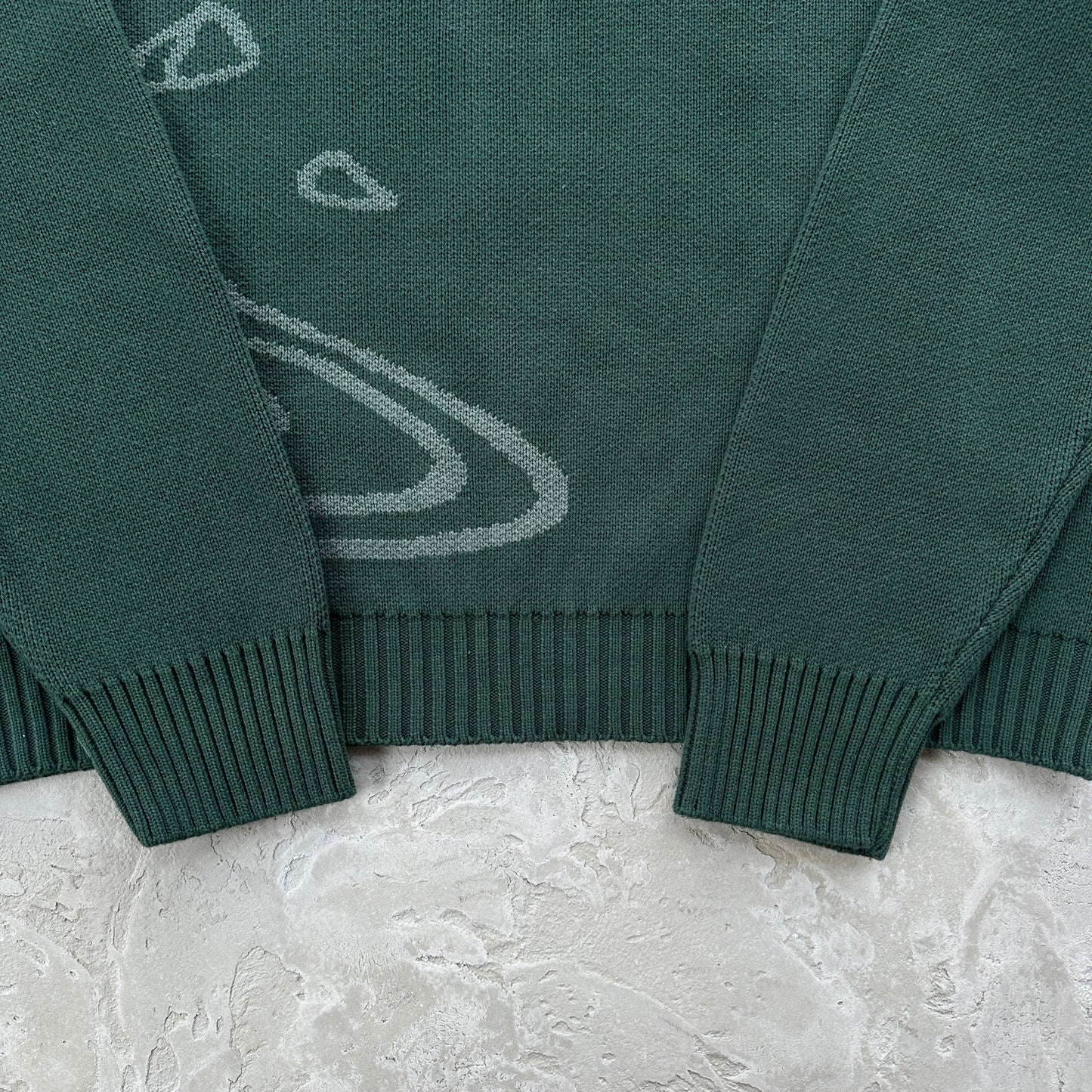 knit sweater-forest green