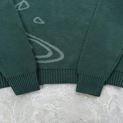 knit sweater-forest green