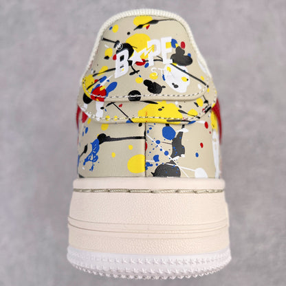 Bape STA Low Paint Splatter - Ivory