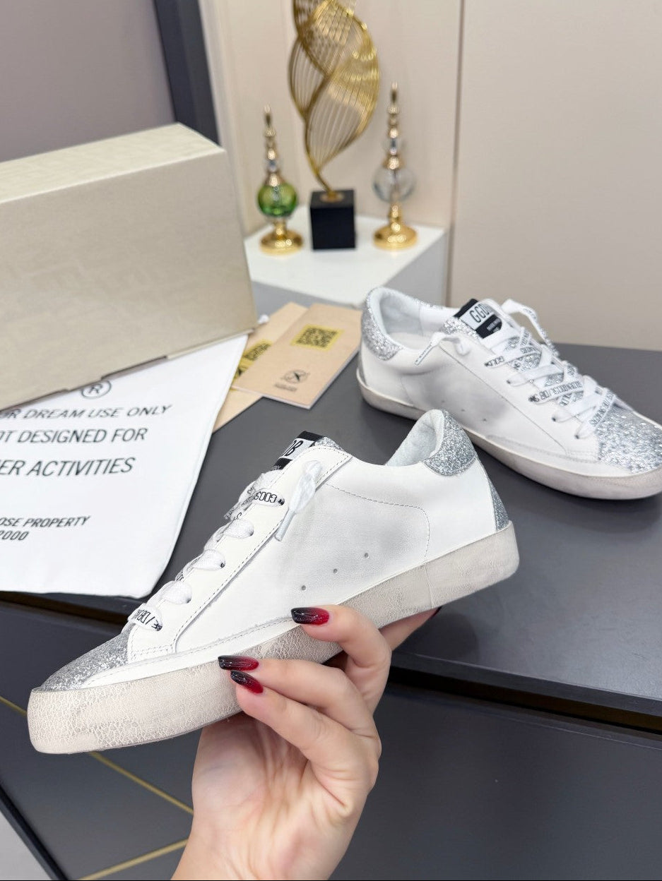 GDGS Superstar Silver Shine Pure Lether White