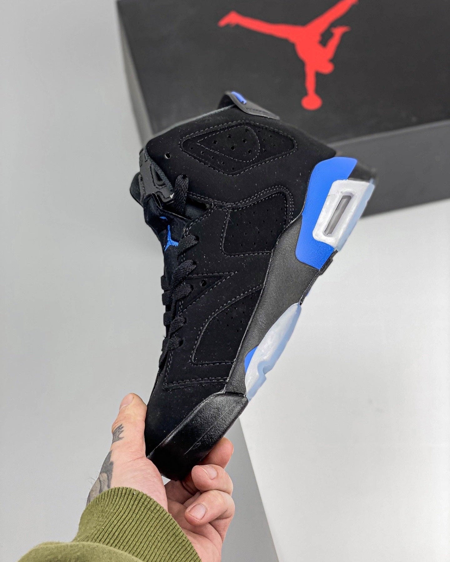 AJ6 Retro Black and Blue
