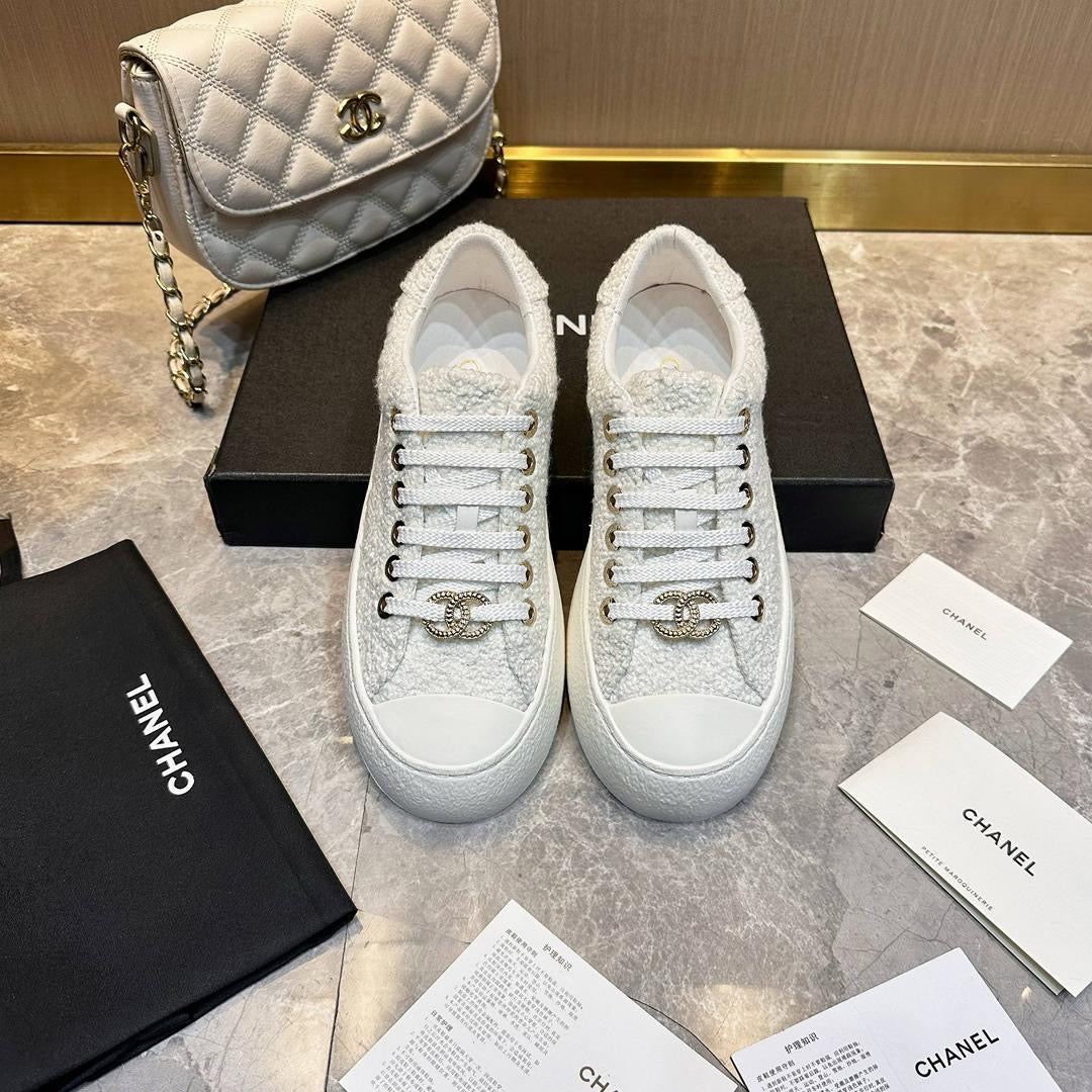 Chanel Tweed CC White