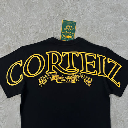 Royale heavyweight tee-Black and yellow