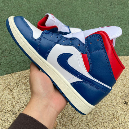 AJ1 MID French Blue Gym Red