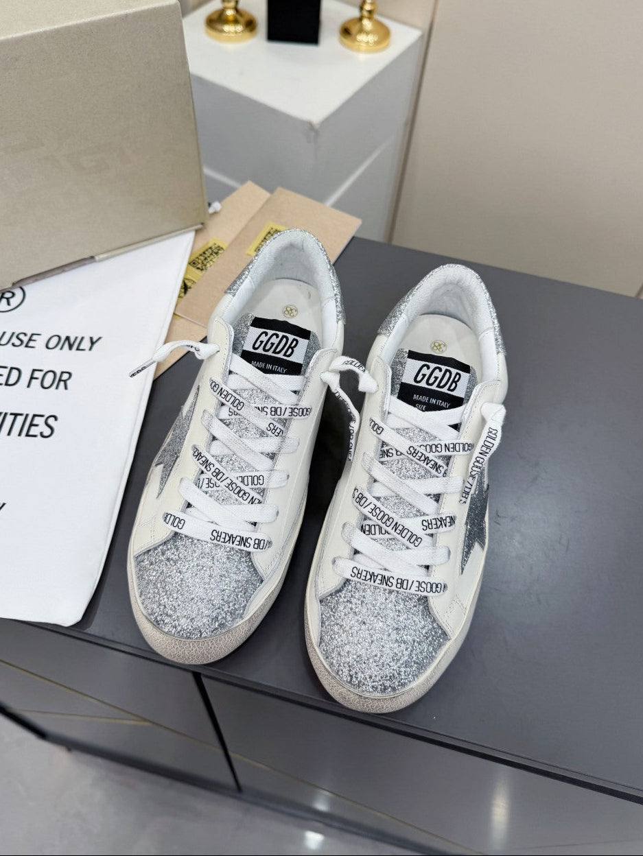 GDGS Superstar Silver Shine Pure Lether White