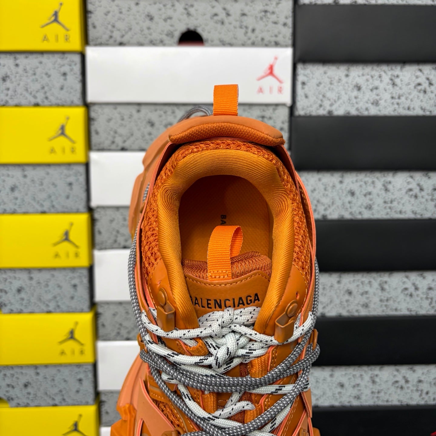 BLG Track Trail Laces Black Orange/grey