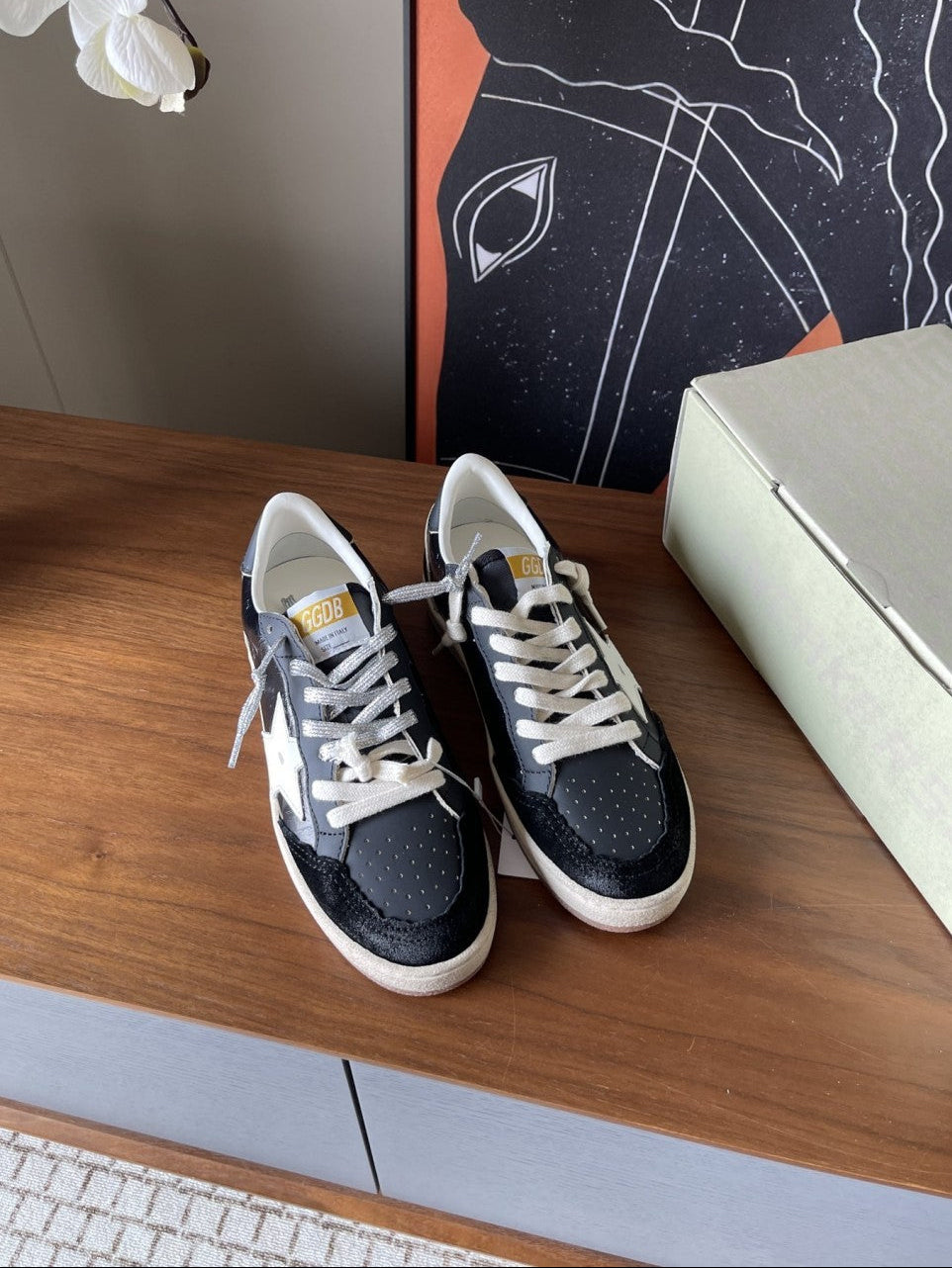 GDGS Ballstar Velut Black White Star Lether