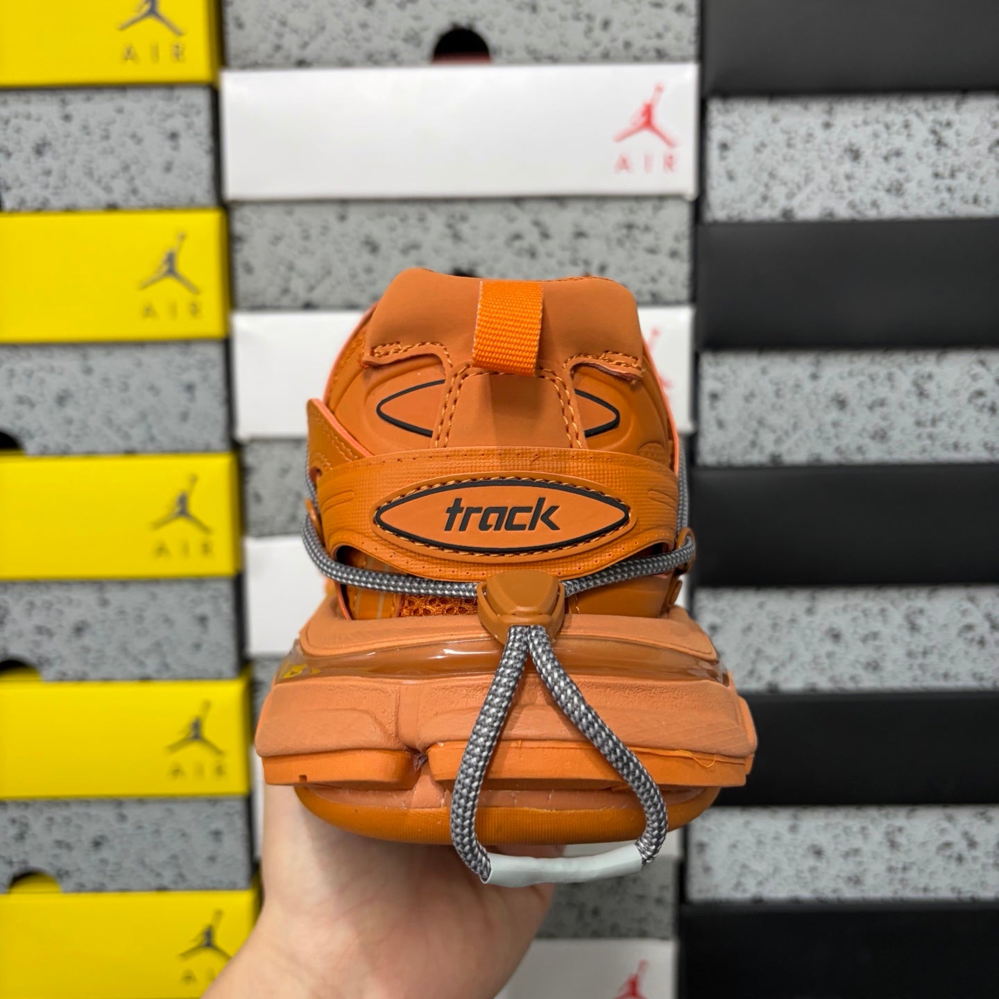 BLG Track Trail Laces Black Orange/grey