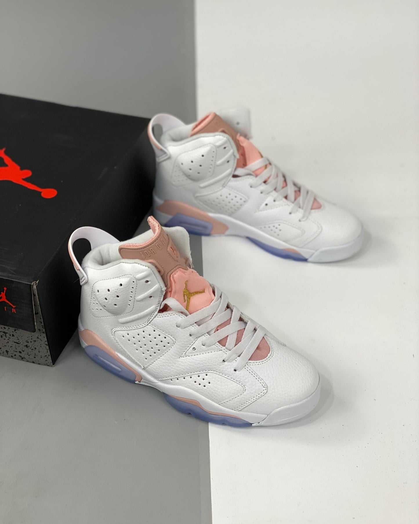 AJ6 Retro Pink Gold Hoops