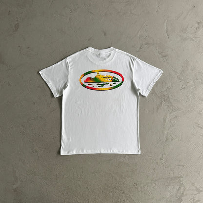 rainbow island short sleeves-White