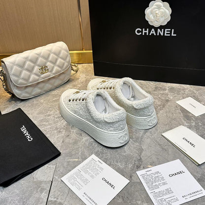 Chanel Tweed CC White