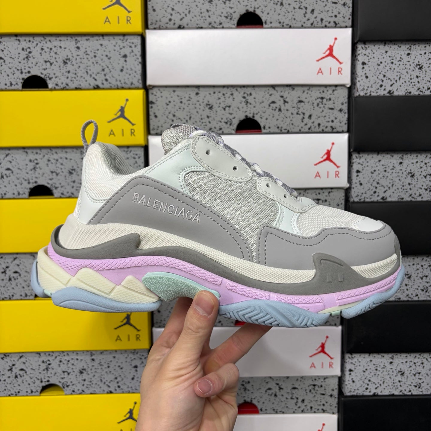 BLG Triple S White/Grey/Pink/Blue