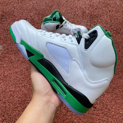 AJ 5 Burgundy Lucky Green