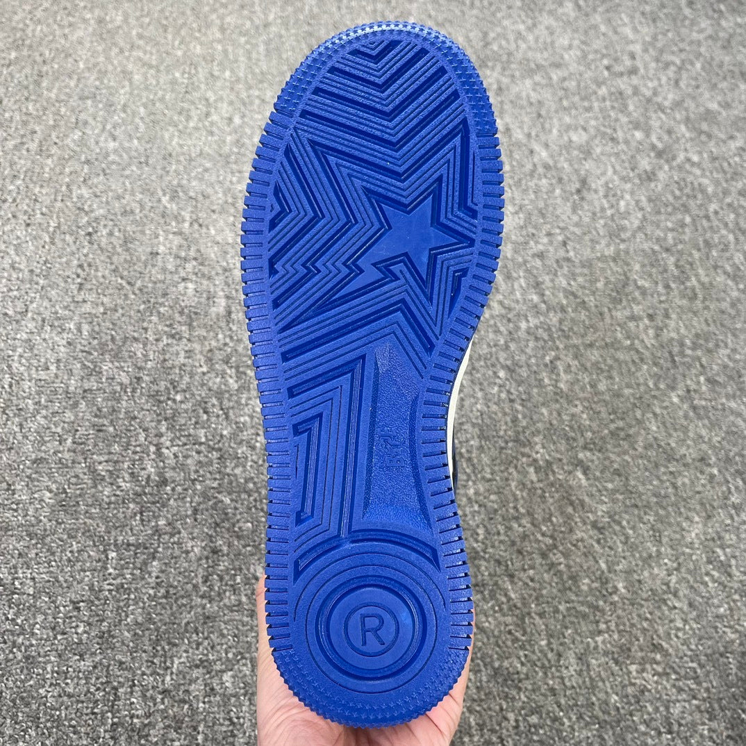 Bape STA Low Patent Leather White Blue