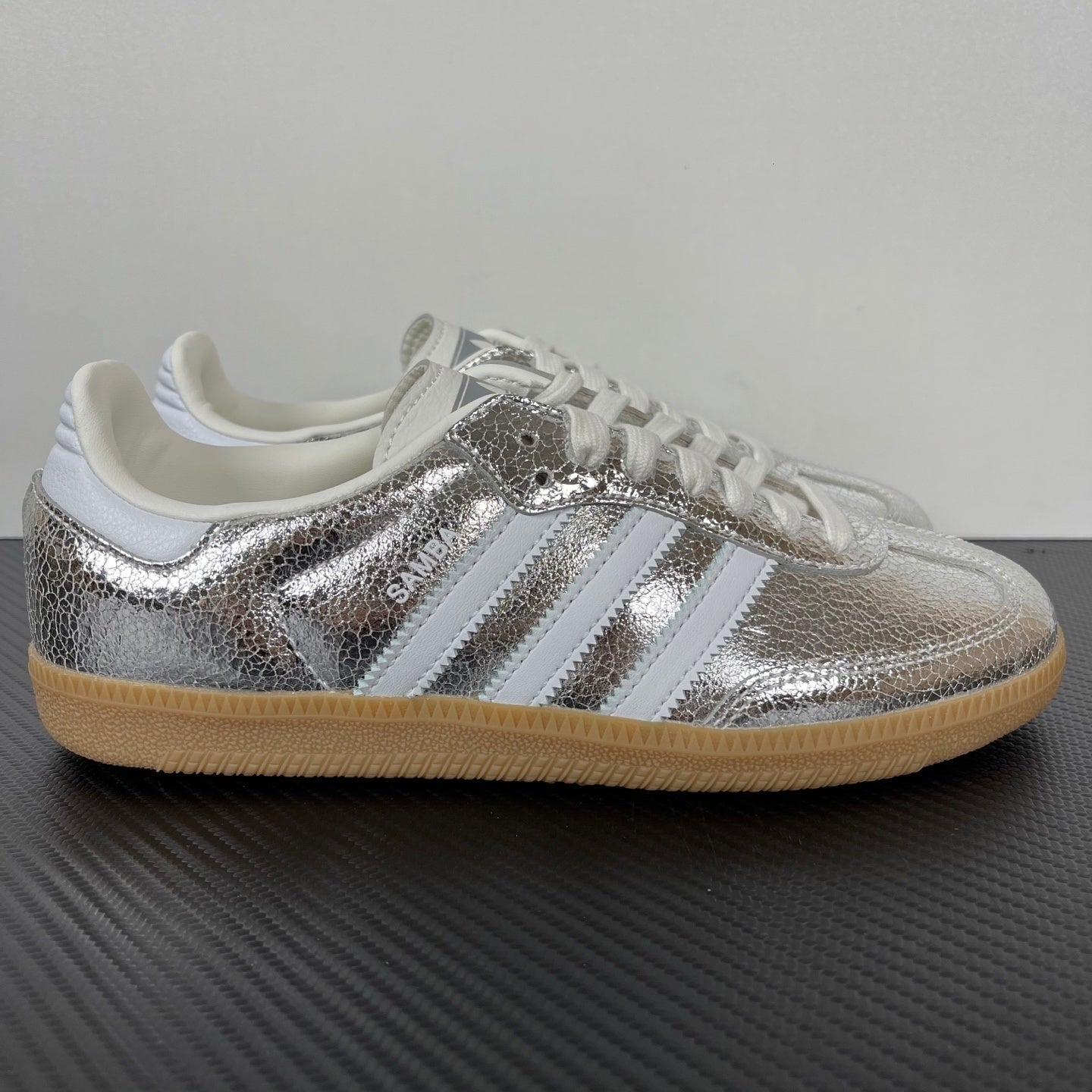 Samba  OG Silver Metallic Cracked Leather