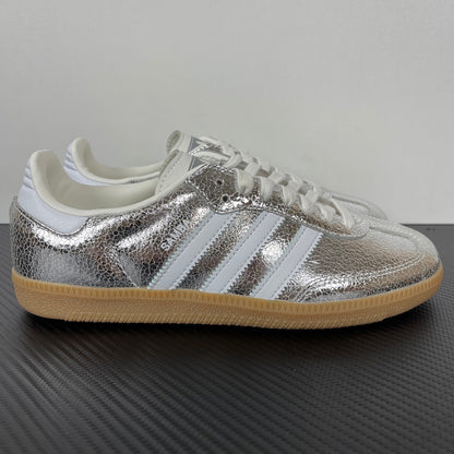 Samba  OG Silver Metallic Cracked Leather