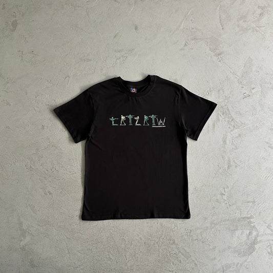 Army alphabet tee-BLACK