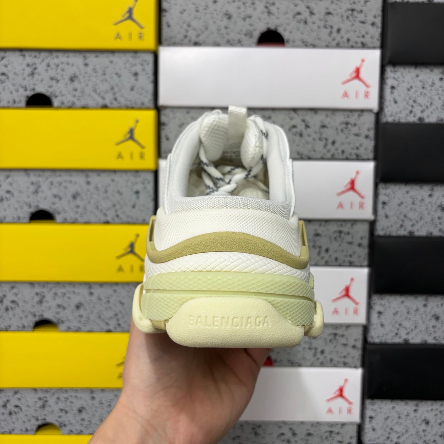 BLG Triple S Mule White/Beige