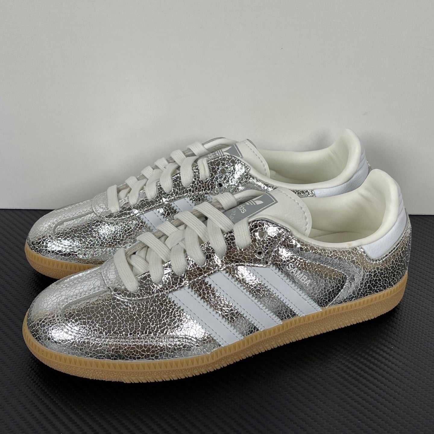 Samba  OG Silver Metallic Cracked Leather