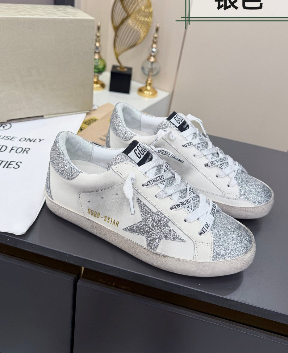 GDGS Superstar Silver Shine Pure Lether White