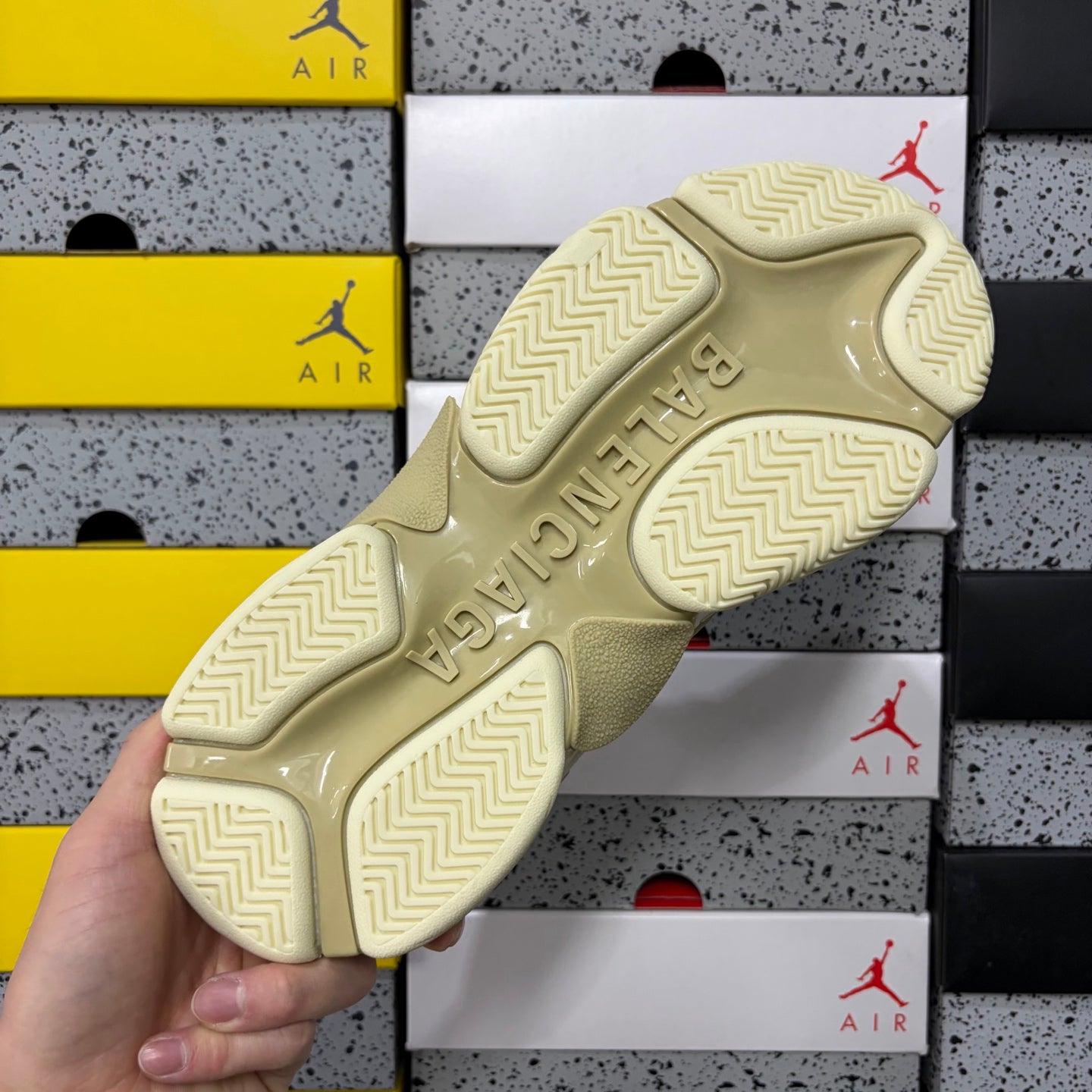 BLG Triple S Mule White/Beige
