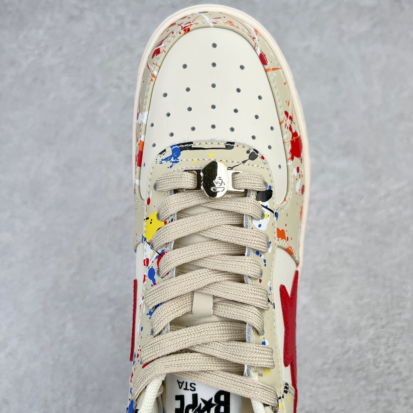 Bape STA Low Paint Splatter - Ivory