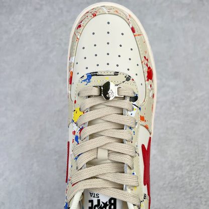 Bape STA Low Paint Splatter - Ivory