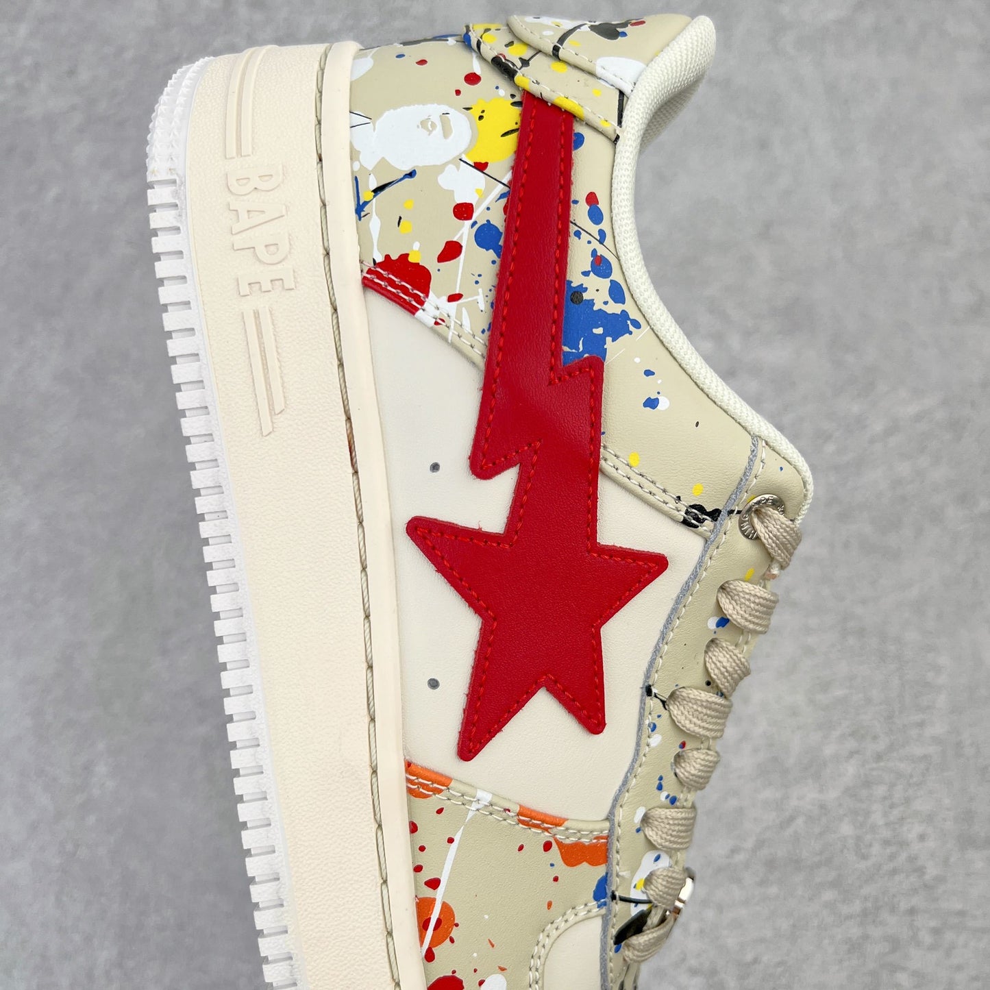 Bape STA Low Paint Splatter - Ivory