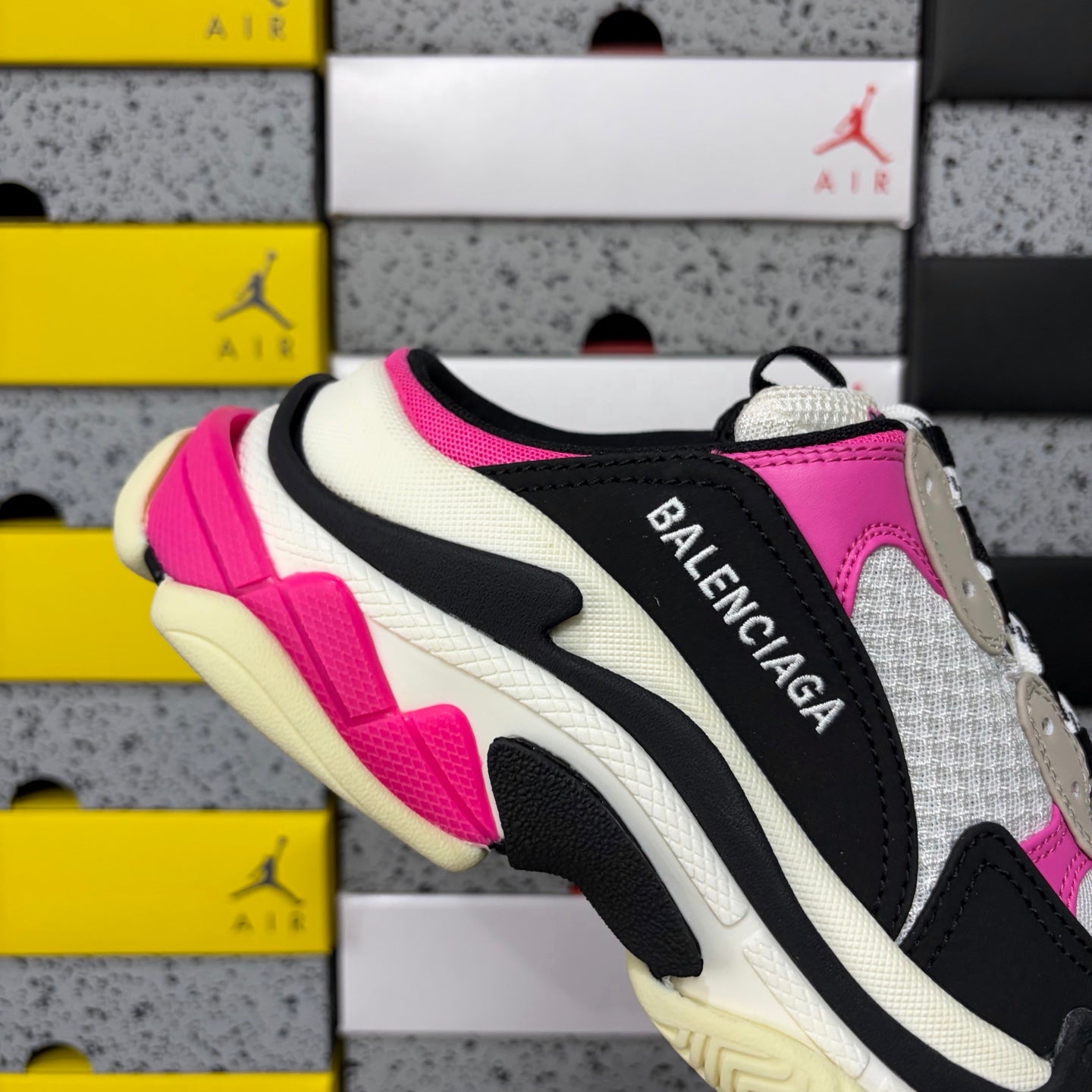 BLG Triple S Mule White/Black/Pink