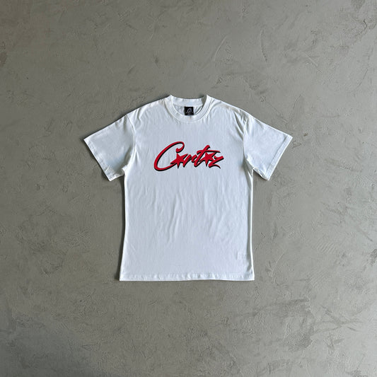 C Star red and white Tee White